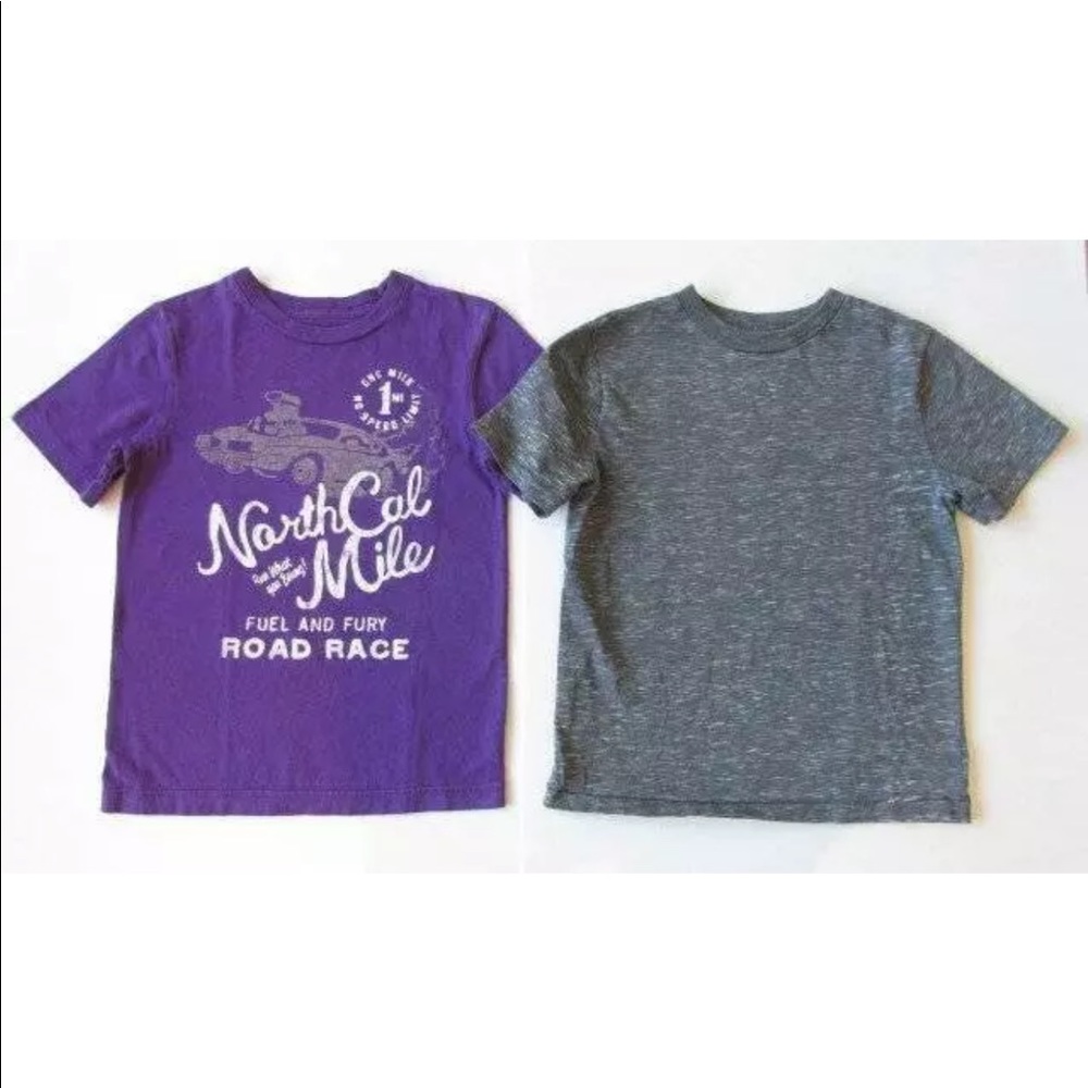 Gap Kids S 6-7 Purple Road Race Gray Shirt